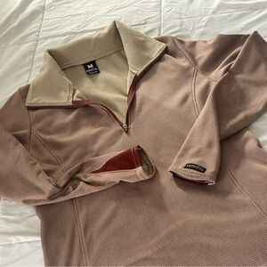 Kerrits Equestrian Pullover Fleece Sweater, Khaki, Medium